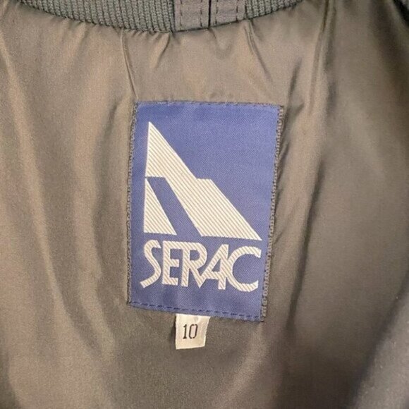 Vintage Serac Blue Black Winter Ski Snow Bomber Jacket L - Picture 5 of 10